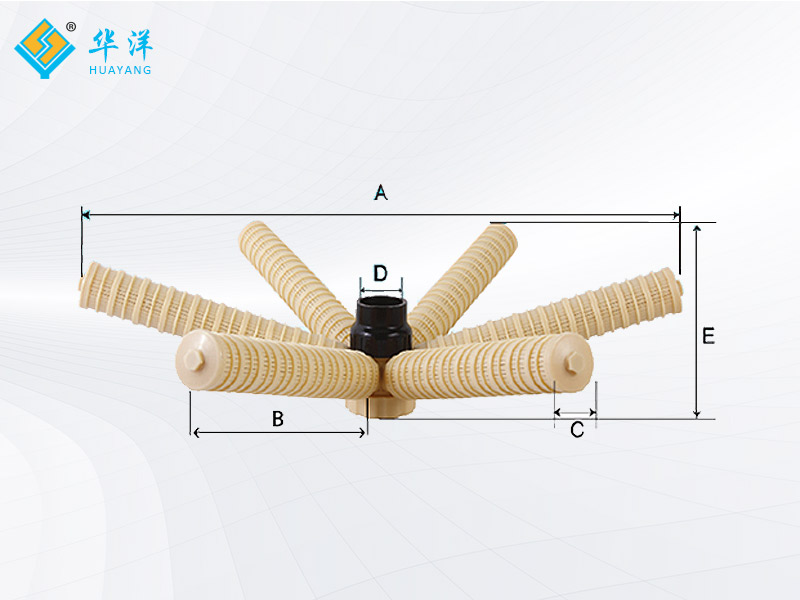 Six jaw top water distributor